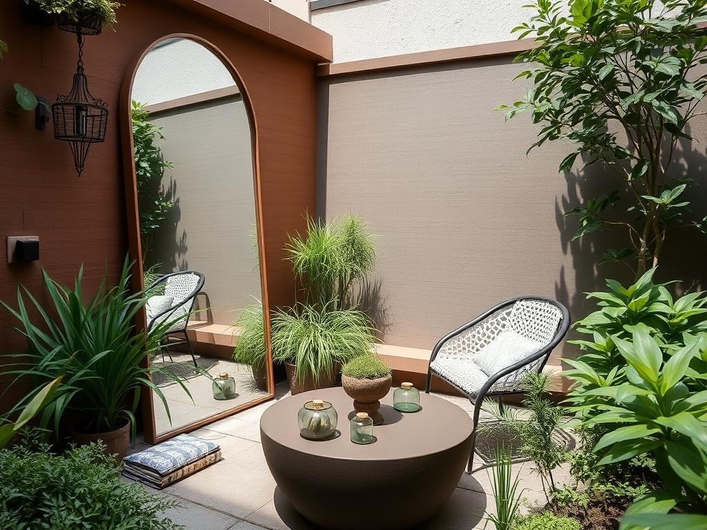     Маленький сад: как визуально расширить пространство. Использование зеркал в сочетании с растительностью